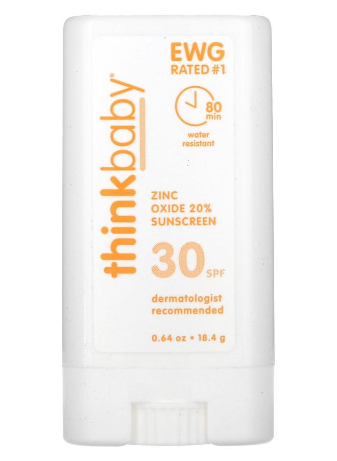 Thinkbaby Zinc Oxide Sunscreen Stick SPF 30 0.64 oz (18.4 g)