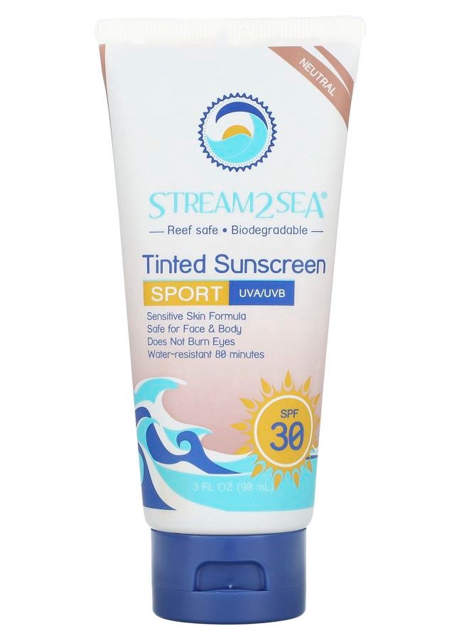 Tinted Sunscreen Sport SPF 30 Fragrance Free 3 fl oz (90 ml)