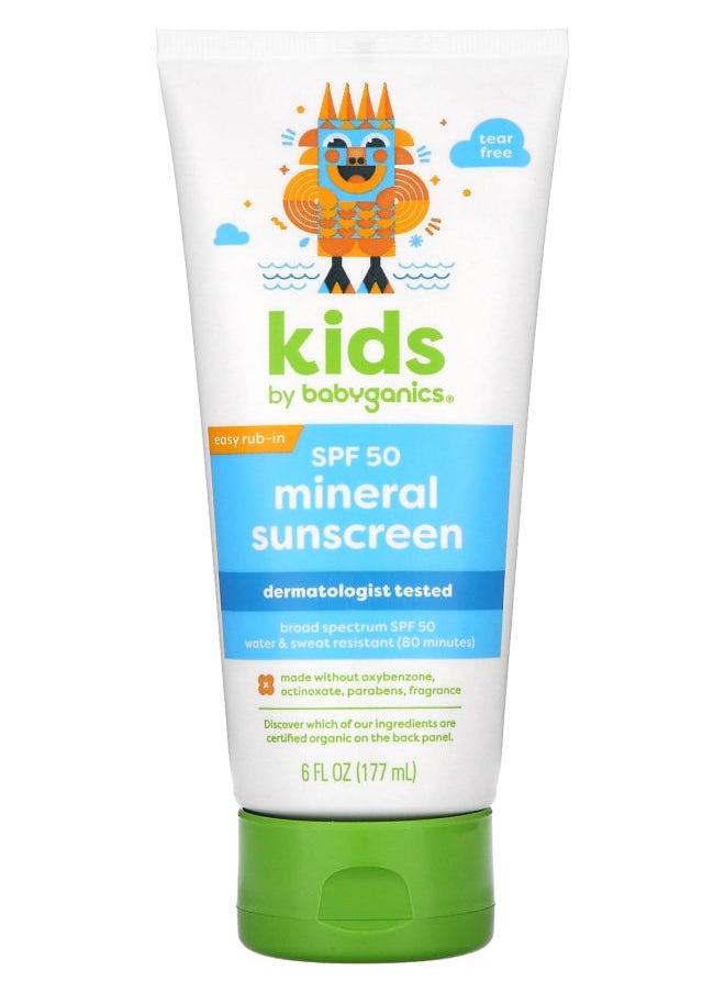 Kids Mineral Sunscreen SPF 50 6 fl oz (177 ml)