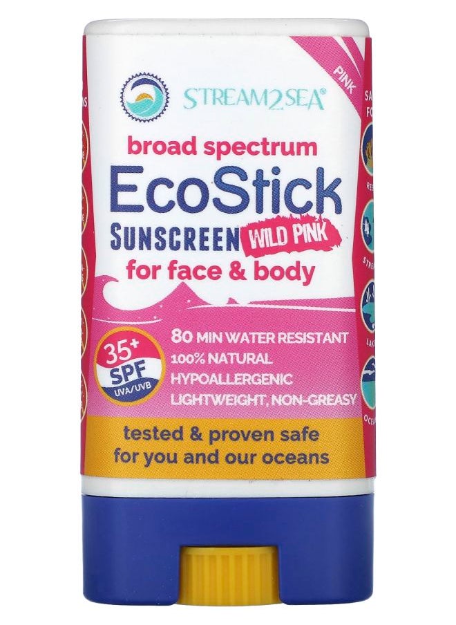 EcoStick Sunscreen Wild Pink SPF 35+ 0.5 oz (14 g)