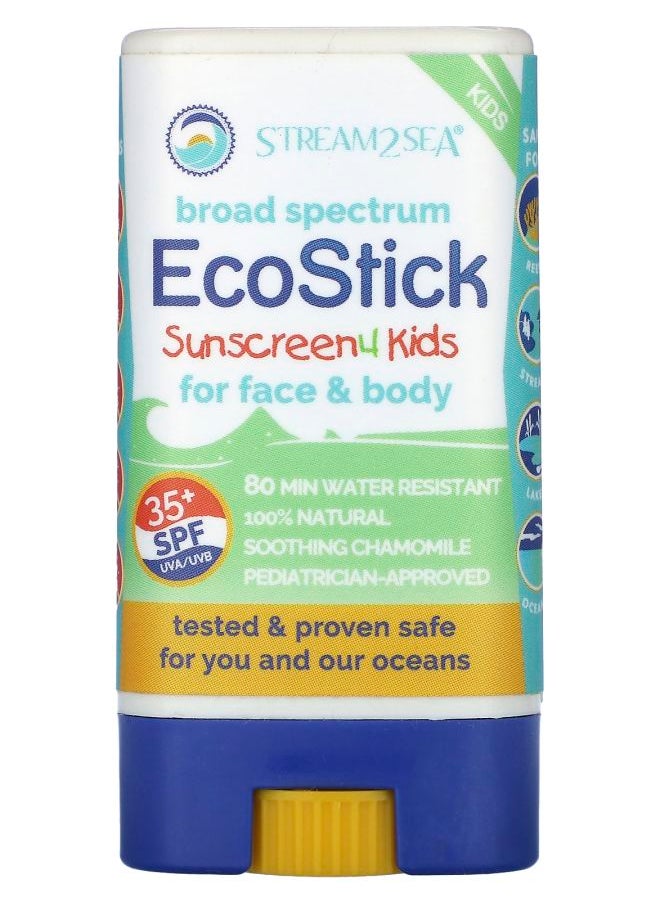 EcoStick Sunscreen 4 Kids SPF 35+ Fragrance Free 0.5 oz (16 g)