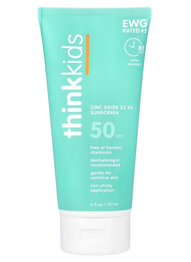 Thinkids Zinc Oxide Sunscreen SPF 50 6 fl oz (177 ml)