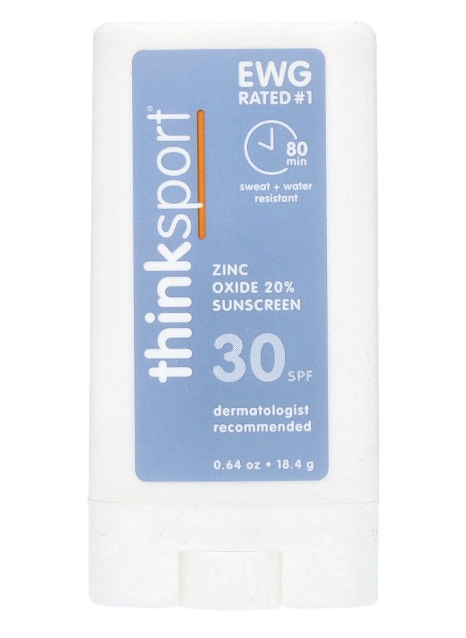 Thinksport Zinc Oxide Sunscreen Stick SPF 30 0.64 oz (18.4 g)