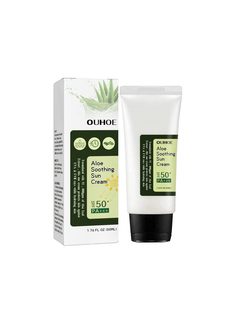 Aloe Vera Protective Cream for Hydration Light Refreshing Non-Greasy Moisturizing and UV Protection