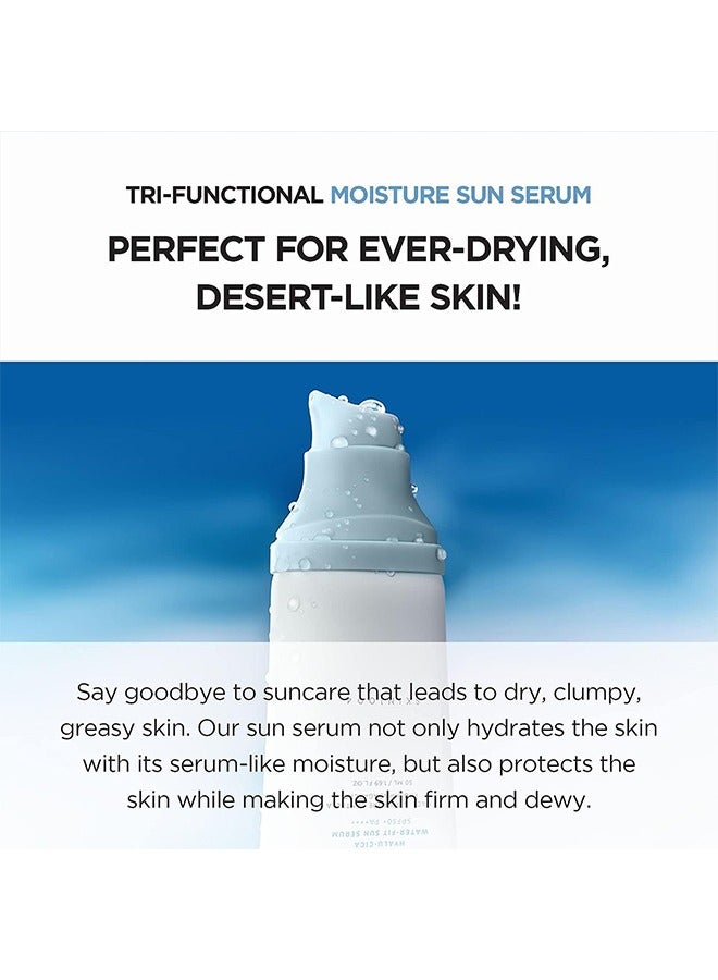 Water-Fit Sun Serum, Chemical Sunscreen For All-Skin Types, Light Serum Texture, Contain Chemical Sun Blocks (SPF50+ PA++++) To Protect Skin From UV Rays, Perfectly Blends Into Foundation 50mlml