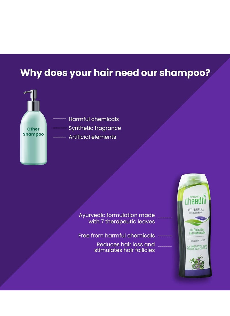 Dhathri Dheedhi Anti Hairfall Shampoo - 200ml | Herbal Shampoo for Hair Fall Control, organic shampoo for hairfall and hair regrowth, Ayurvedic Shampoo for Women and Men | sulfate free shampoo