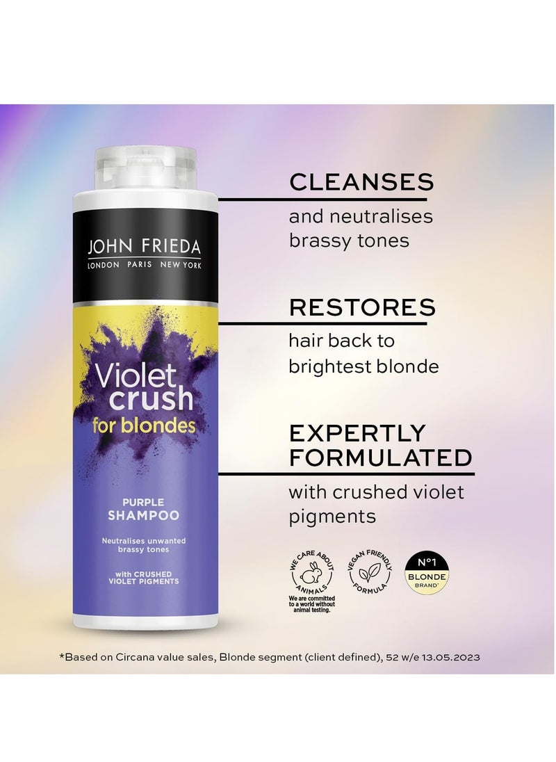 Violet Crush Purple Shampoo 500 ml Purple Toning Shampoo for Blonde Hair Shampoo Value Pack