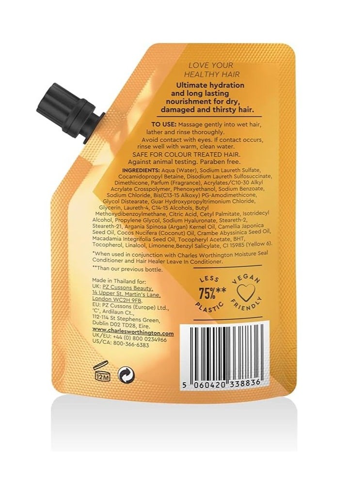 Moisture Seal Nourishing Shampoo Takeaway Travel Size Coconut Argan and Macadamia Oils Salon Shampoo for Deep Moisture 75ml