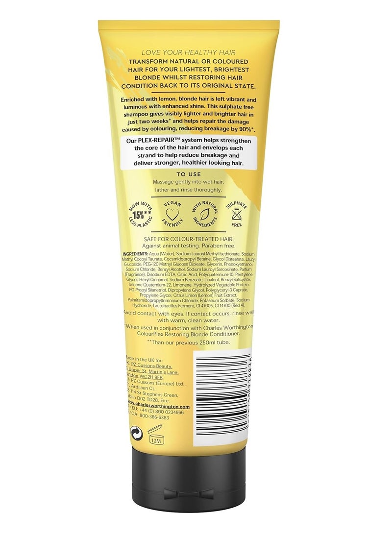 Colour Plex Enhancing Blonde Shampoo Tone and Revitalise Colour Shampoo for Blonde Hair Salon Shampoo for Blondes 250 ml
