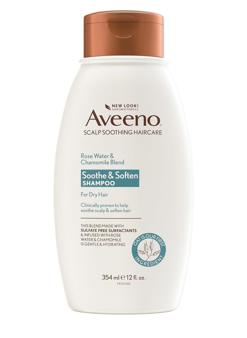 Aveeno Rose Water & Chamomile Shampoo for Dry Hair, Hydrating, 12 fl oz