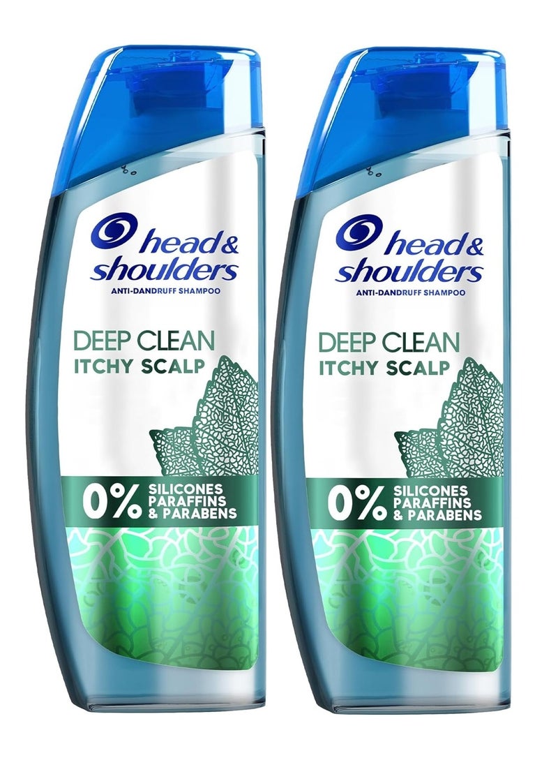 Deep Clean Severe Itchy Scalp Anti-Dandruff Shampoo, 400ml Pack of 2