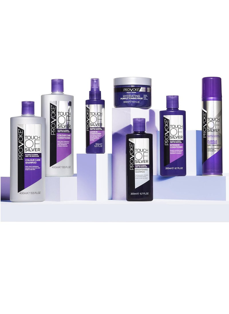 Touch Of Silver Brightening Purple Shampoo 200 ml Neutralises Yellow and Orange tones, Formulated with Violet and Blue Pigments