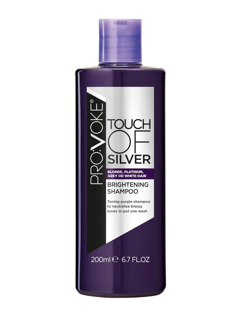 Touch Of Silver Brightening Purple Shampoo 200 ml Neutralises Yellow and Orange tones, Formulated with Violet and Blue Pigments