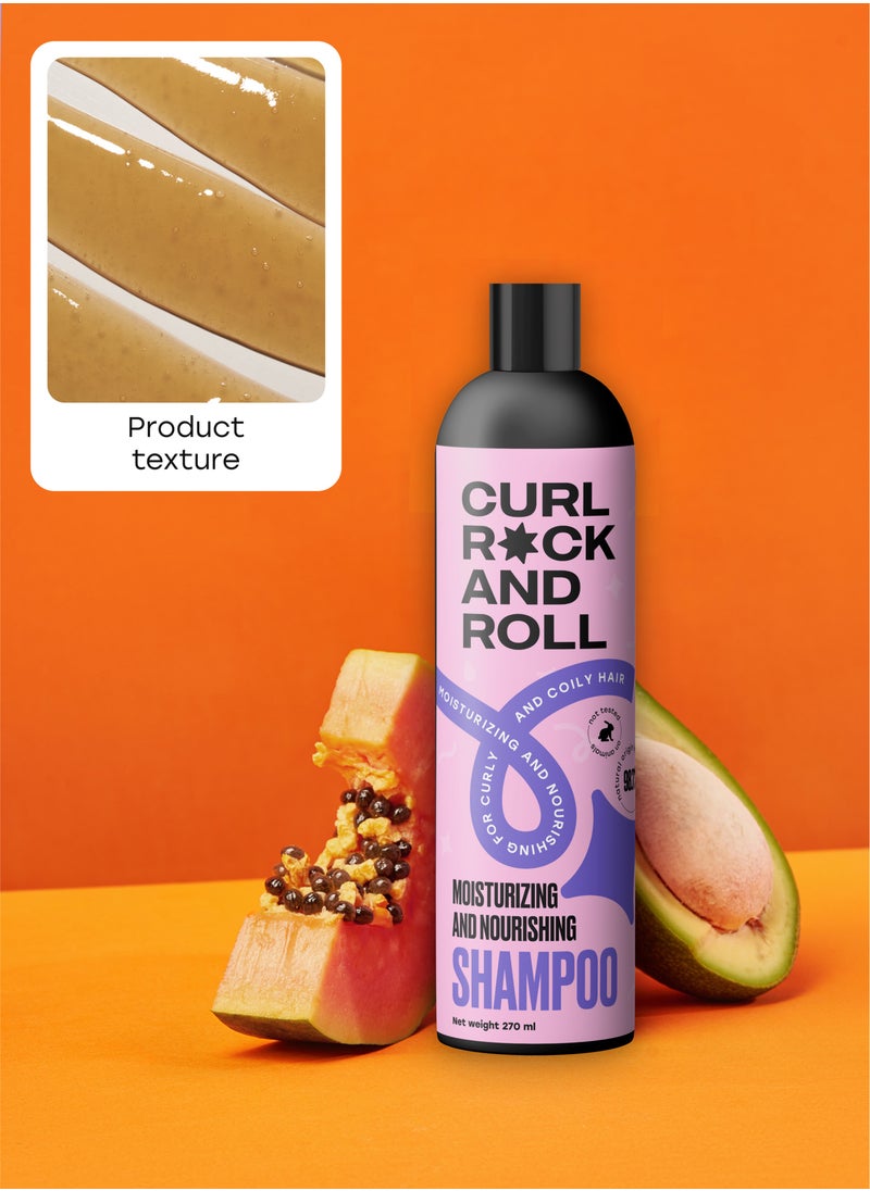 Curl Rock and Roll Shampoo - Moisturizes and Nourishes Hair - Paraben-Free & Sulfate-Free, 270 ml