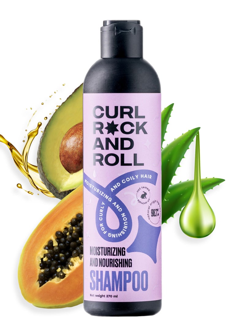 Curl Rock and Roll Shampoo - Moisturizes and Nourishes Hair - Paraben-Free & Sulfate-Free, 270 ml