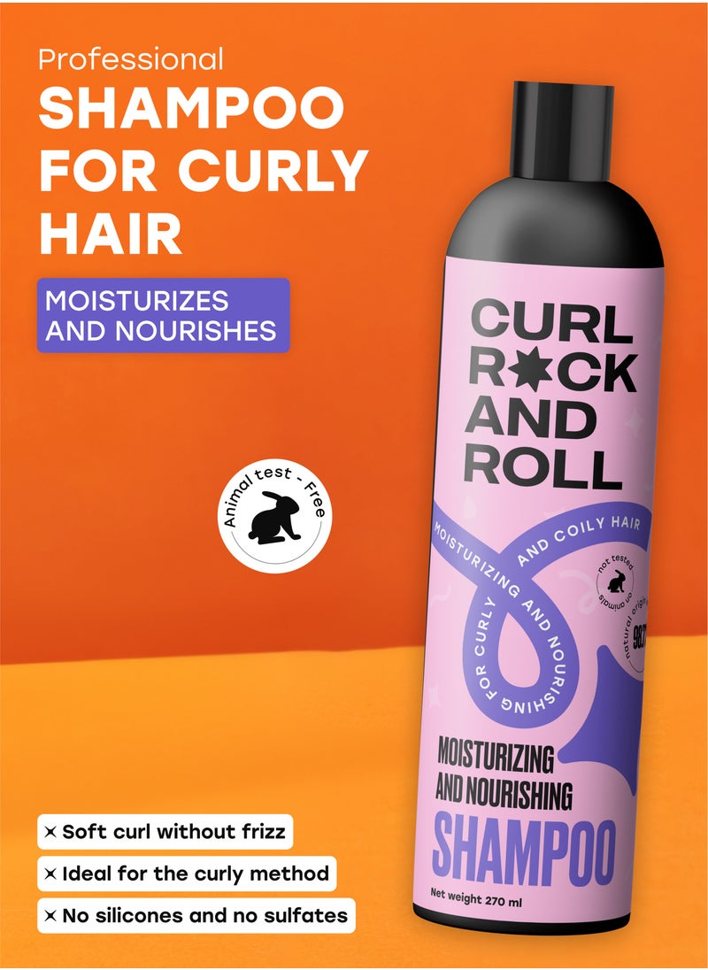 Curl Rock and Roll Shampoo - Moisturizes and Nourishes Hair - Paraben-Free & Sulfate-Free, 270 ml