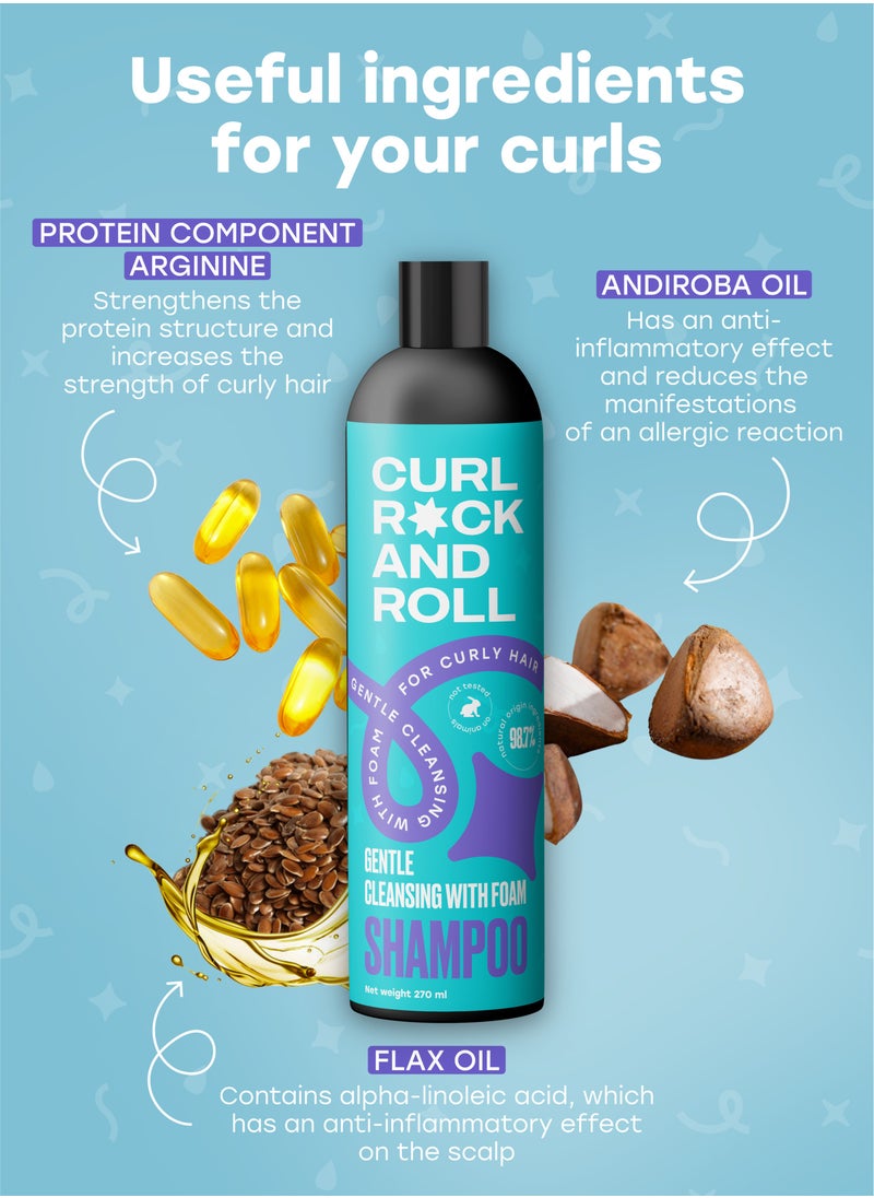 Curl Rock and Roll Shampoo - Cleanses and Nourishes  - Paraben-Free & Sulfate-Free, 270 ml