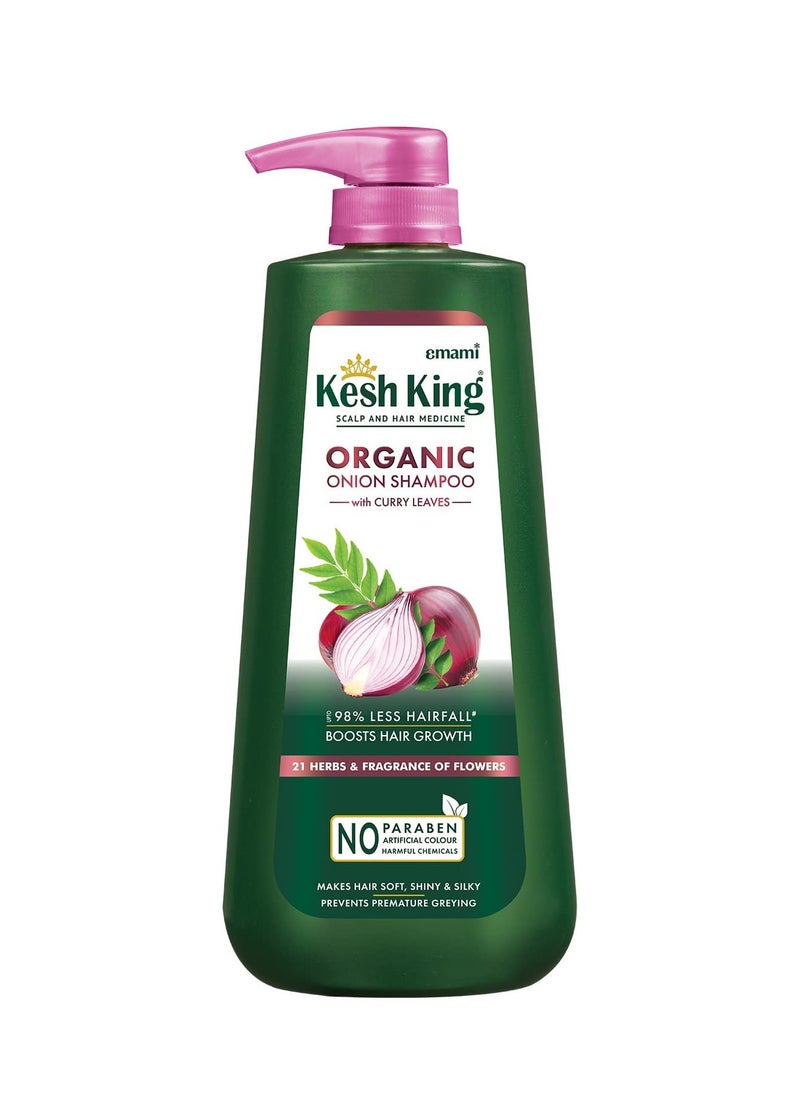 Kesh King Organic Onion Shampoo With Curry Leaves Reduces Hair Fall Upto 98%,Boosts Hair Growth&Keeps Hair Smooth Upto 48Hrs|Repairs Dry&Damaged Hair|Makes Hair Silky&Bouncy - 600Ml,625 Grams