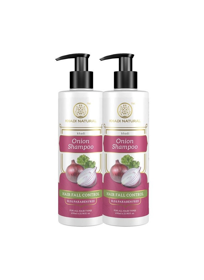 Onion Cleanser/Shampoo Sulphate Paraben Free, 650 Ml| Promotes Hair Growth| Controls Dandruff And Hairfall | Suitable For All Hair Types| Pack Of 2 (650Ml*2, 1300Ml)