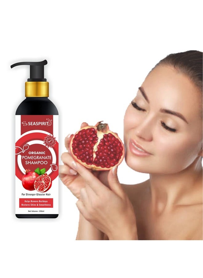 Organic Pomegranate Shampoo For Dry, Damaged And Brittle Hair -250Ml For Men & Women