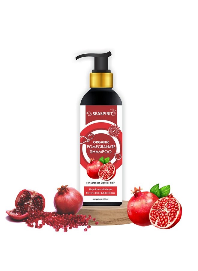 Organic Pomegranate Shampoo For Dry, Damaged And Brittle Hair -250Ml For Men & Women