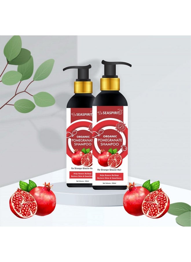 Organic Pomegranate Shampoo For Dry, Damaged And Brittle Hair -250Ml For Men & Women