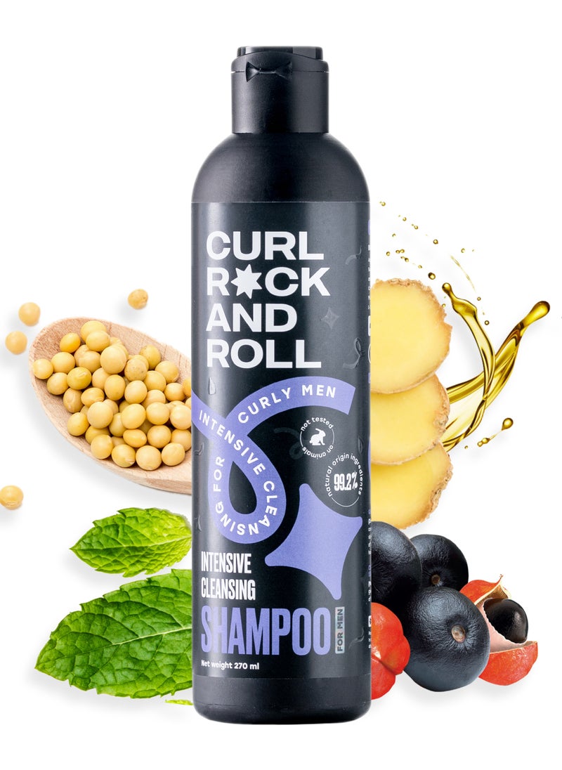 Curl Rock and Roll Hair Shampoo for Men - Cleanses and Refreshes - Paraben-Free, Sulfate-Free, 270 ml