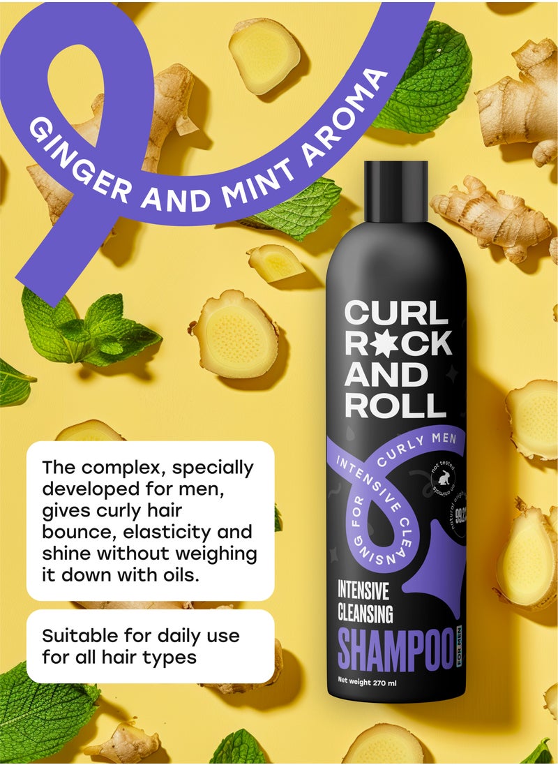 Curl Rock and Roll Hair Shampoo for Men - Cleanses and Refreshes - Paraben-Free, Sulfate-Free, 270 ml