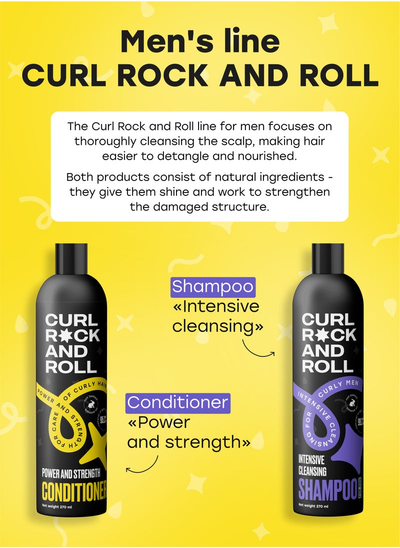 Curl Rock and Roll Hair Shampoo for Men - Cleanses and Refreshes - Paraben-Free, Sulfate-Free, 270 ml