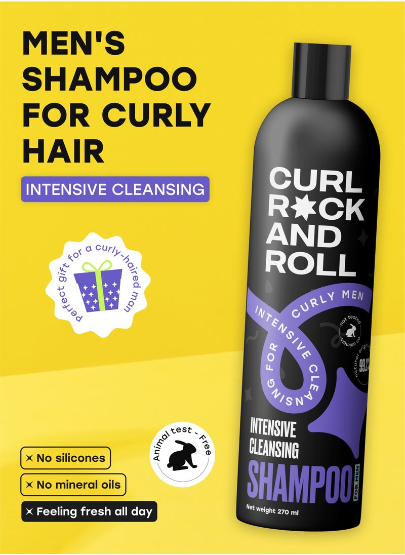 Curl Rock and Roll Hair Shampoo for Men - Cleanses and Refreshes - Paraben-Free, Sulfate-Free, 270 ml