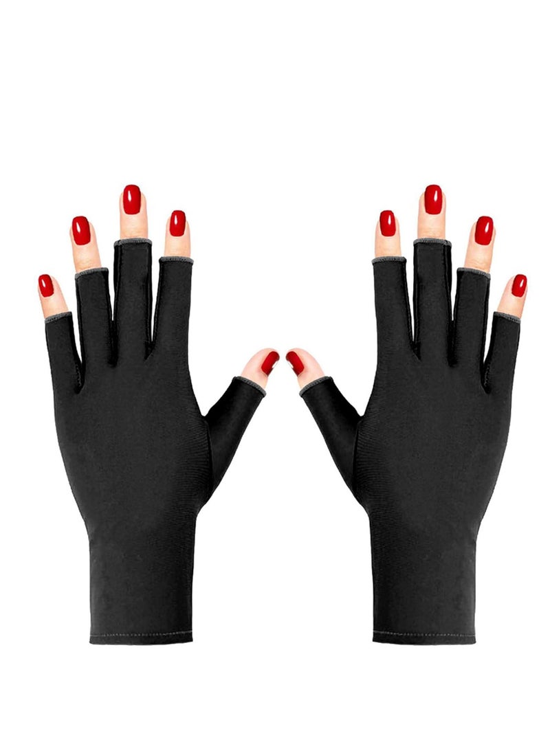 Pimoys UV Gloves for Gel Manicures UPF50+ Fingerless UV Light Gloves for Gel Nails,UV Nails Gloves Manicure Gloves UV Protection Gloves