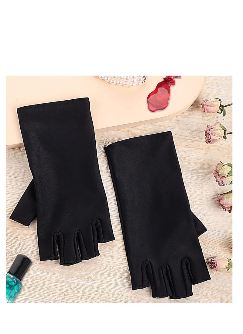 Pimoys UV Gloves for Gel Manicures UPF50+ Fingerless UV Light Gloves for Gel Nails,UV Nails Gloves Manicure Gloves UV Protection Gloves