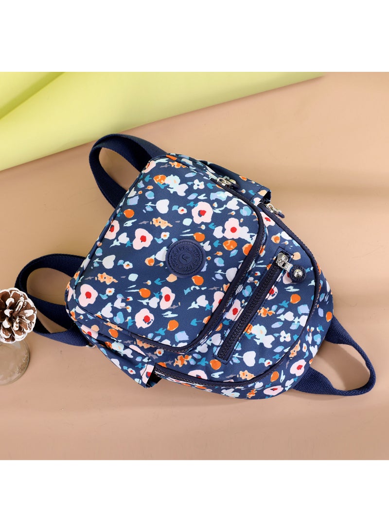 2024 Floral Korean Backpack Womens Large Capacity Fashion Black leaves