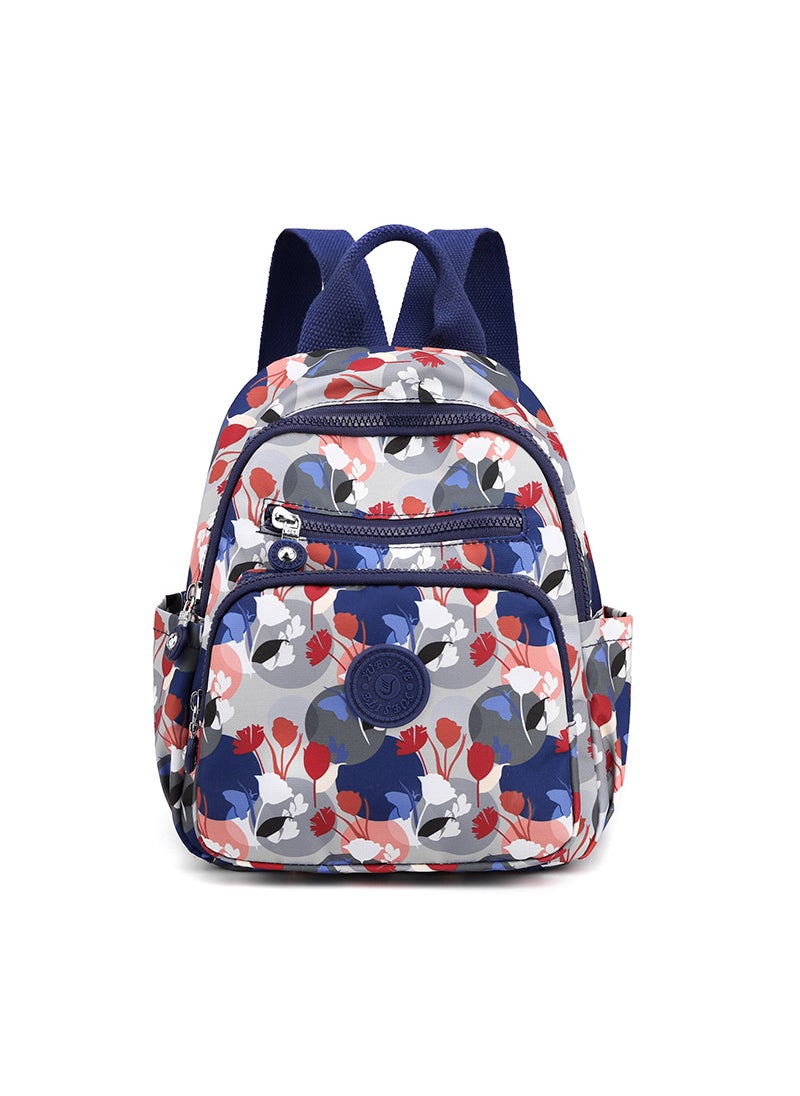 2024 Floral Korean Backpack Womens Large Capacity Fashion Black leaves