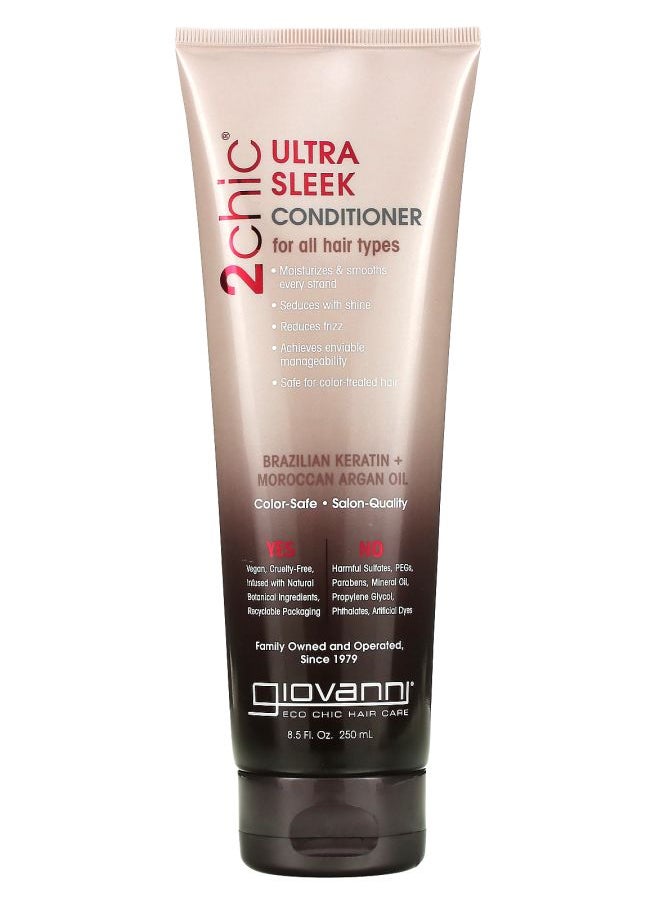 2chic Ultra-Sleek Conditioner For All Hair Types Brazilian Keratin + Moroccan Argan Oil 8.5 fl oz (250 ml)