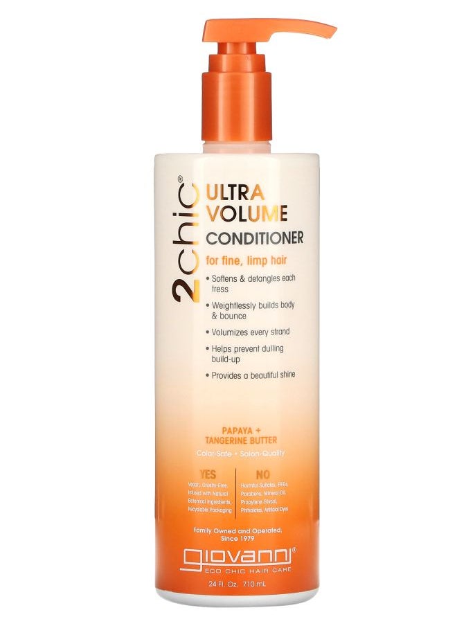 2chic Ultra-Volume Conditioner For Fine Limp Hair Papaya + Tangerine Butter 24 fl oz (710 ml)