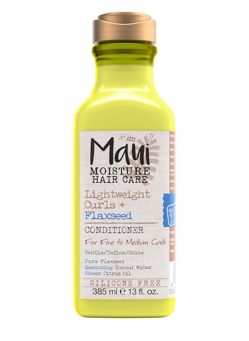 Maui Moisture Lightweight Curls + Flaxseed Conditioner, Conditioning, Paraben Free, Silicone Free, 13 Fl Oz