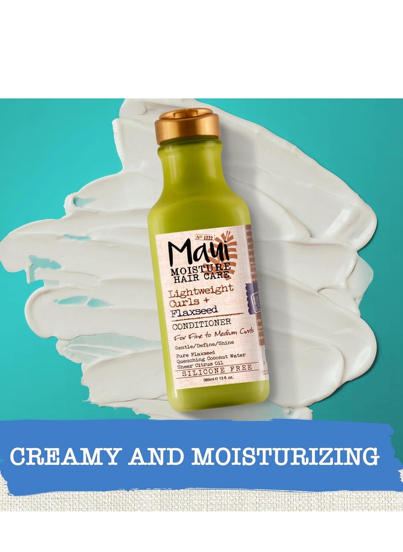 Maui Moisture Lightweight Curls + Flaxseed Conditioner, Conditioning, Paraben Free, Silicone Free, 13 Fl Oz