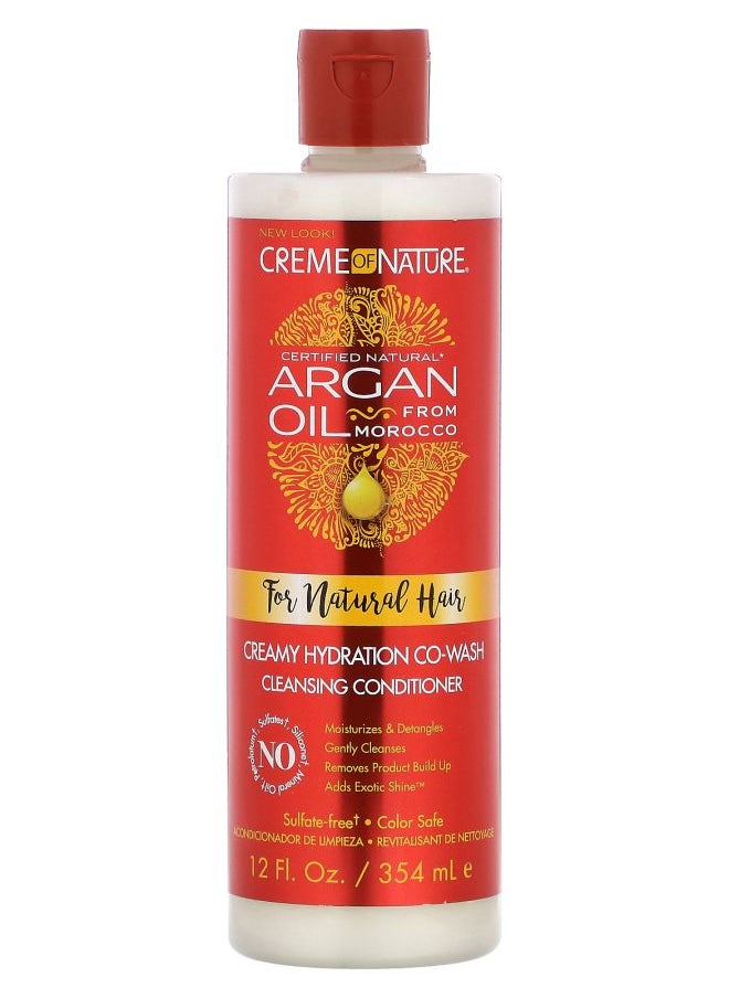 Certified Natural Argan Oil From Morocco Creamy Hydration Co-Wash Cleansing Conditioner 12 fl oz (354 ml)