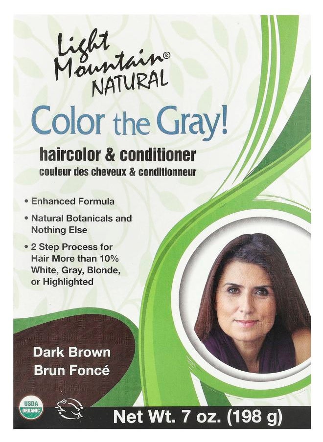 Color the Gray! Natural Hair Color & Conditioner Dark Brown 7 oz (198 g)