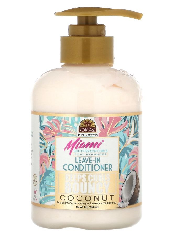 Miami South Beach Curls Coconut Curl Enhancer Leave in Conditioner 12 oz (354.8 ml)