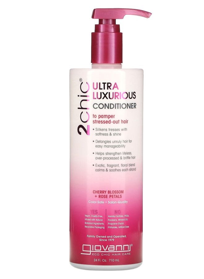 2chic Ultra-Luxurious Conditioner To Pamper Stressed-Out Hair Cherry Blossom + Rose Petals 24 fl oz (710 ml)