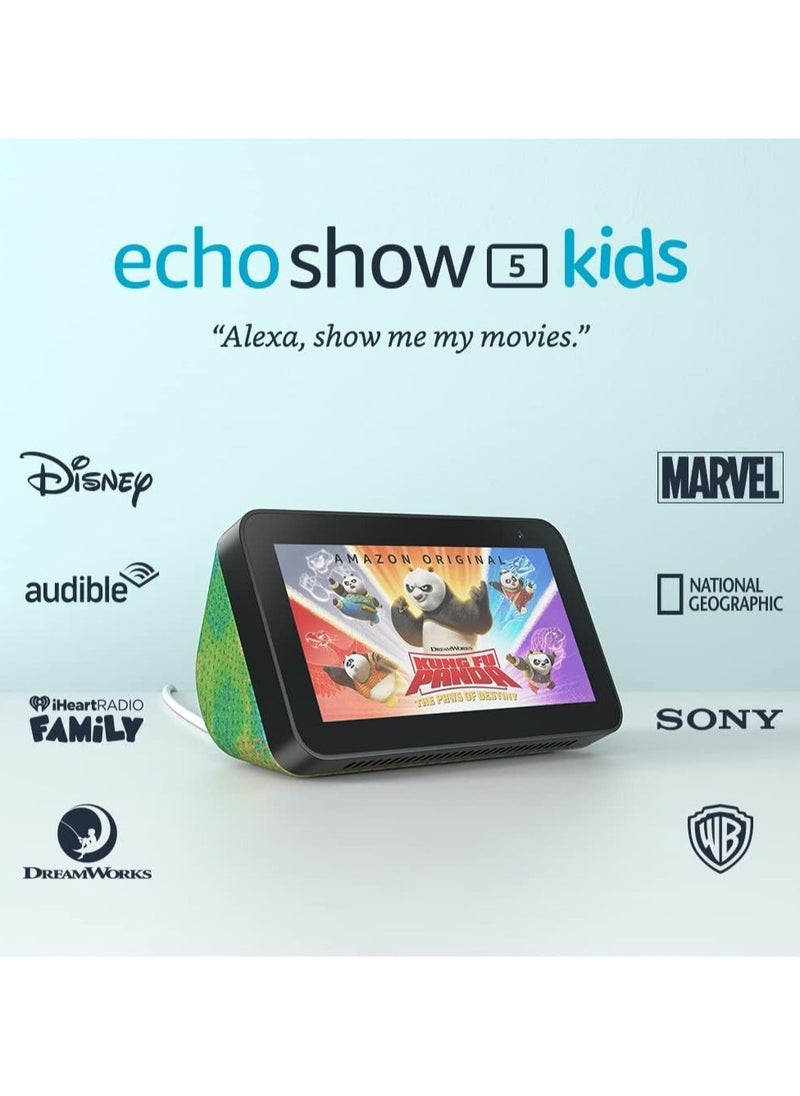 Echo Show 5 (2nd Gen) Kids Designed for kids, with parental controls Chameleon