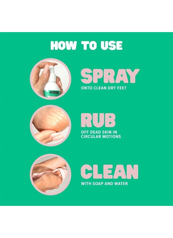 Flirty Feet Instant Foot Peeling Spray, Exfoliating Foot Mask For Summer, Moisturizing & Smooth Dry, Cracked Heels, Remove Dead Skin Quickly, Cruelty-Free & Vegan, 4 fl.oz./ 118 ml Bottle