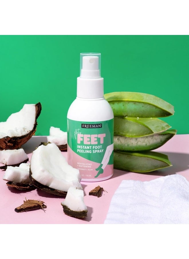 Flirty Feet Instant Foot Peeling Spray, Exfoliating Foot Mask For Summer, Moisturizing & Smooth Dry, Cracked Heels, Remove Dead Skin Quickly, Cruelty-Free & Vegan, 4 fl.oz./ 118 ml Bottle