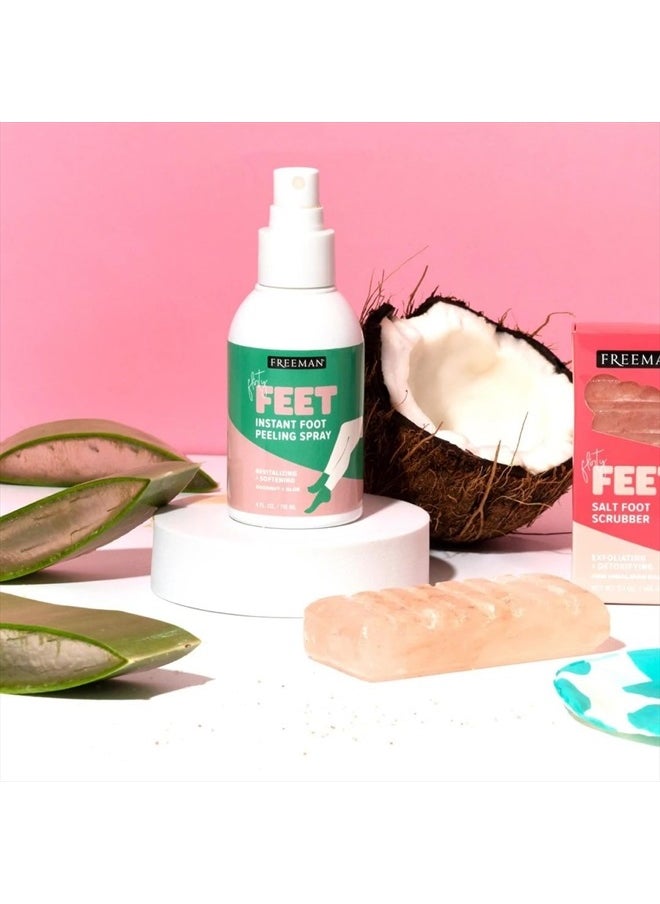 Flirty Feet Instant Foot Peeling Spray, Exfoliating Foot Mask For Summer, Moisturizing & Smooth Dry, Cracked Heels, Remove Dead Skin Quickly, Cruelty-Free & Vegan, 4 fl.oz./ 118 ml Bottle