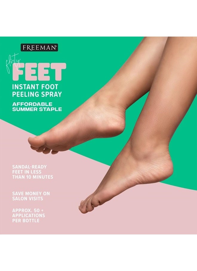 Flirty Feet Instant Foot Peeling Spray, Exfoliating Foot Mask For Summer, Moisturizing & Smooth Dry, Cracked Heels, Remove Dead Skin Quickly, Cruelty-Free & Vegan, 4 fl.oz./ 118 ml Bottle