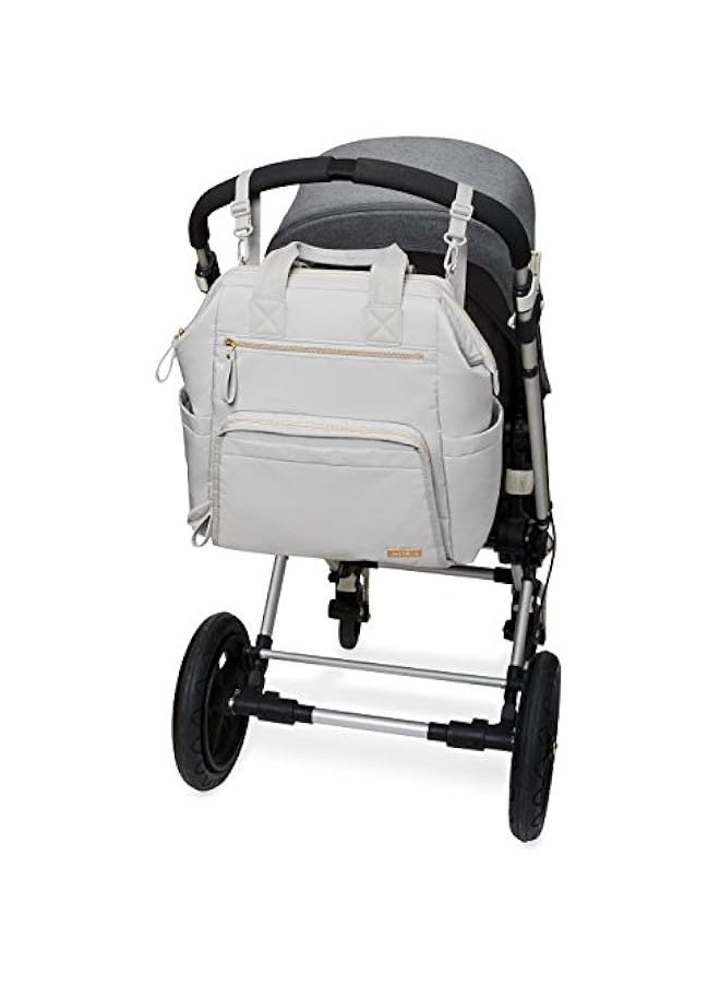 Diaper Bag Backpack:Mainframe Large Capacity Wide Open Structure with Changing Pad & Stroller Attachment, Cement