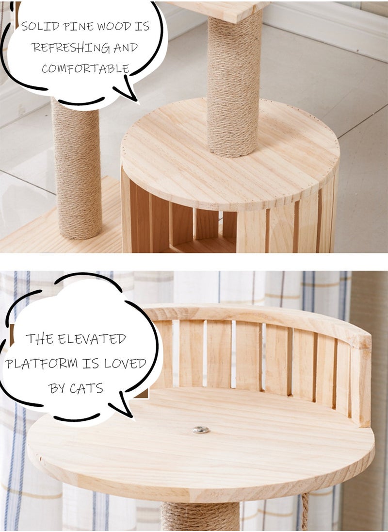 Cat Climbing Frame Solid Wood Cat Nest Cat Tree Cat House Cat Villa