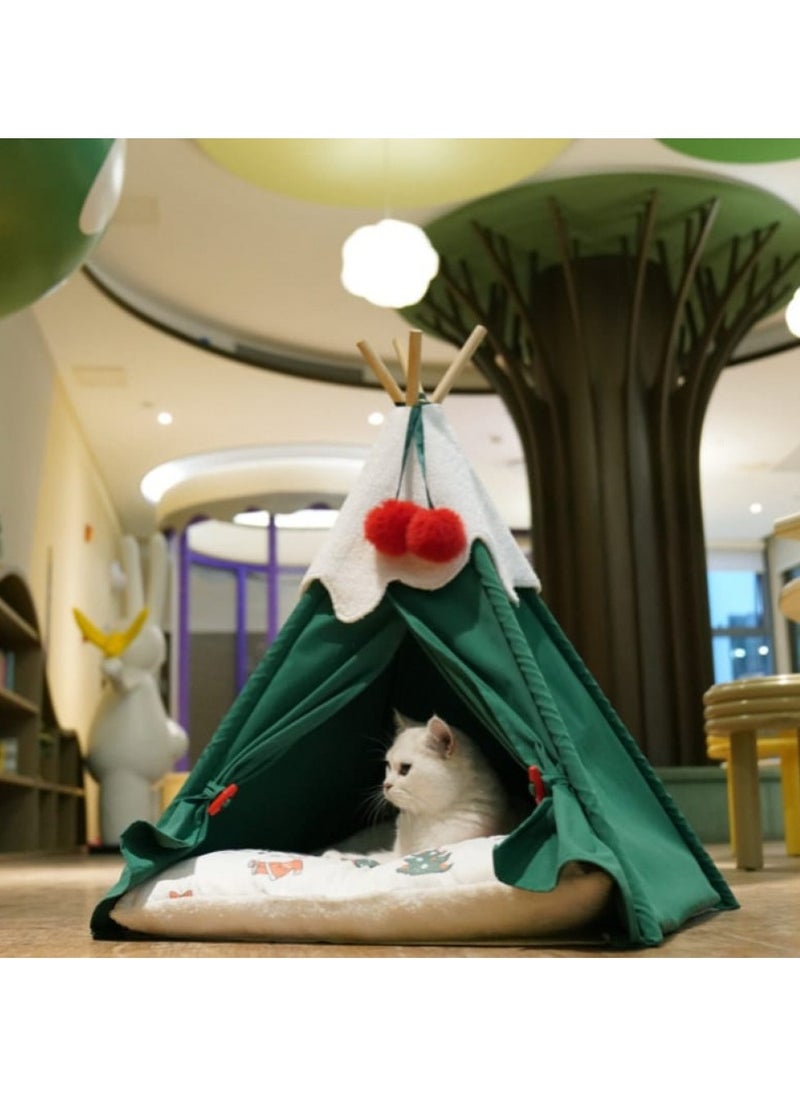 Cat House, Pet Tents Portable, Bed,Shaped like a Christmas tree shaped, Large Size